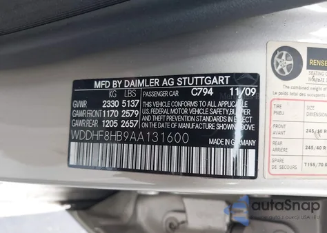 2010 Mercedes-Benz E 350 4Matic z USA, uszkodzony, nr VIN WDDHF8HB9AA131600